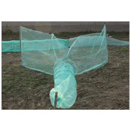 Verveux à deux ailes maille 5mm lg 3.30 mètres environ pour pêche scientifique, pisciculture etc