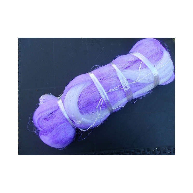 Kit trémail maille 50/250mm en monofilament hauteur 1,75m longueur 100m en 37 et 65/100ème mauve